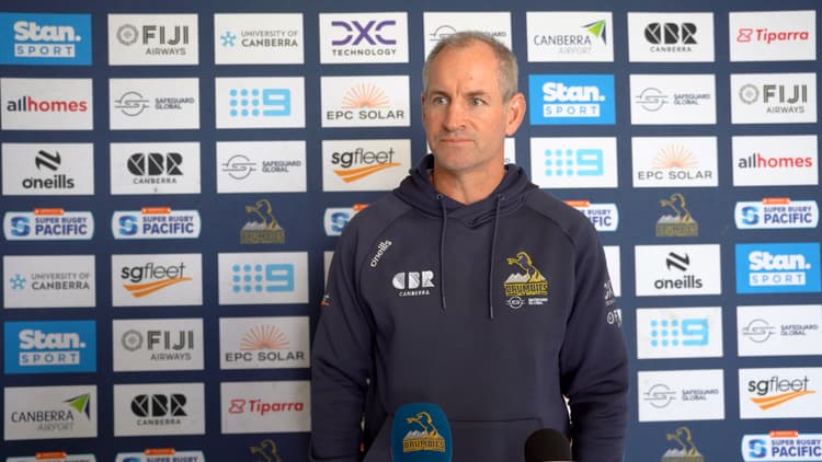 Rod Seib speaks to media during a bye week for the Brumbies
