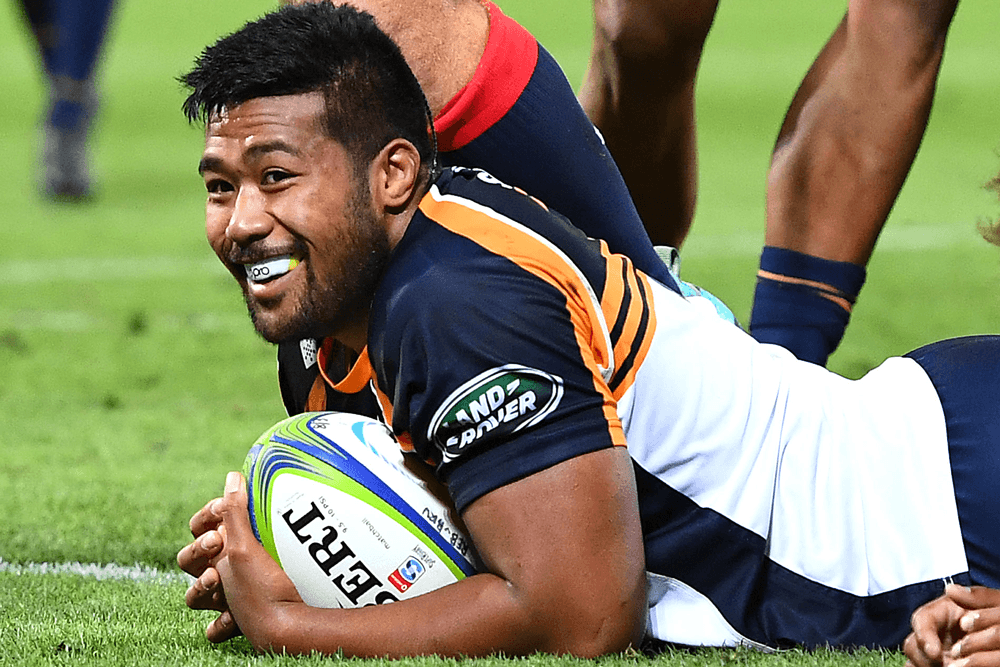 Birthday boy Folau Fainga'a doing his favourite thing. 