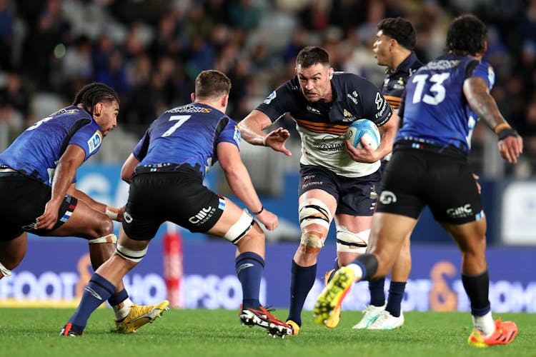 Cadeyrn Neville of the Brumbies during his Semi-Final match against the Blues.