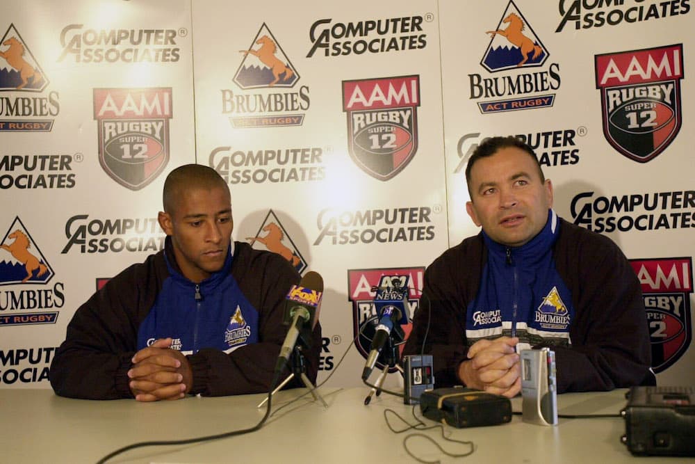 Wallabies Captain George Gregan and Wallabies Coach Eddie Jones. Photo: Getty Images