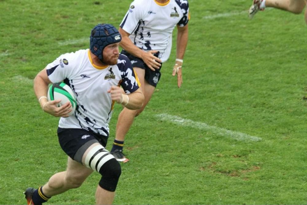Chris Coyle carries for the Brumbies. 