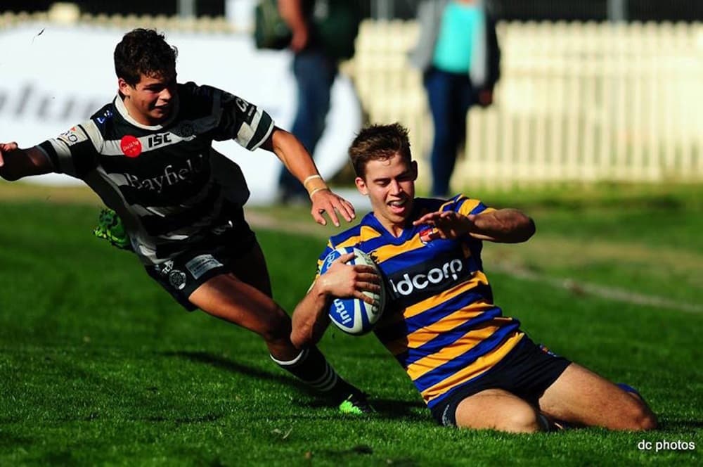 Porter scoring for Sydney Uni in the Shute Shield. Photo: DC photos