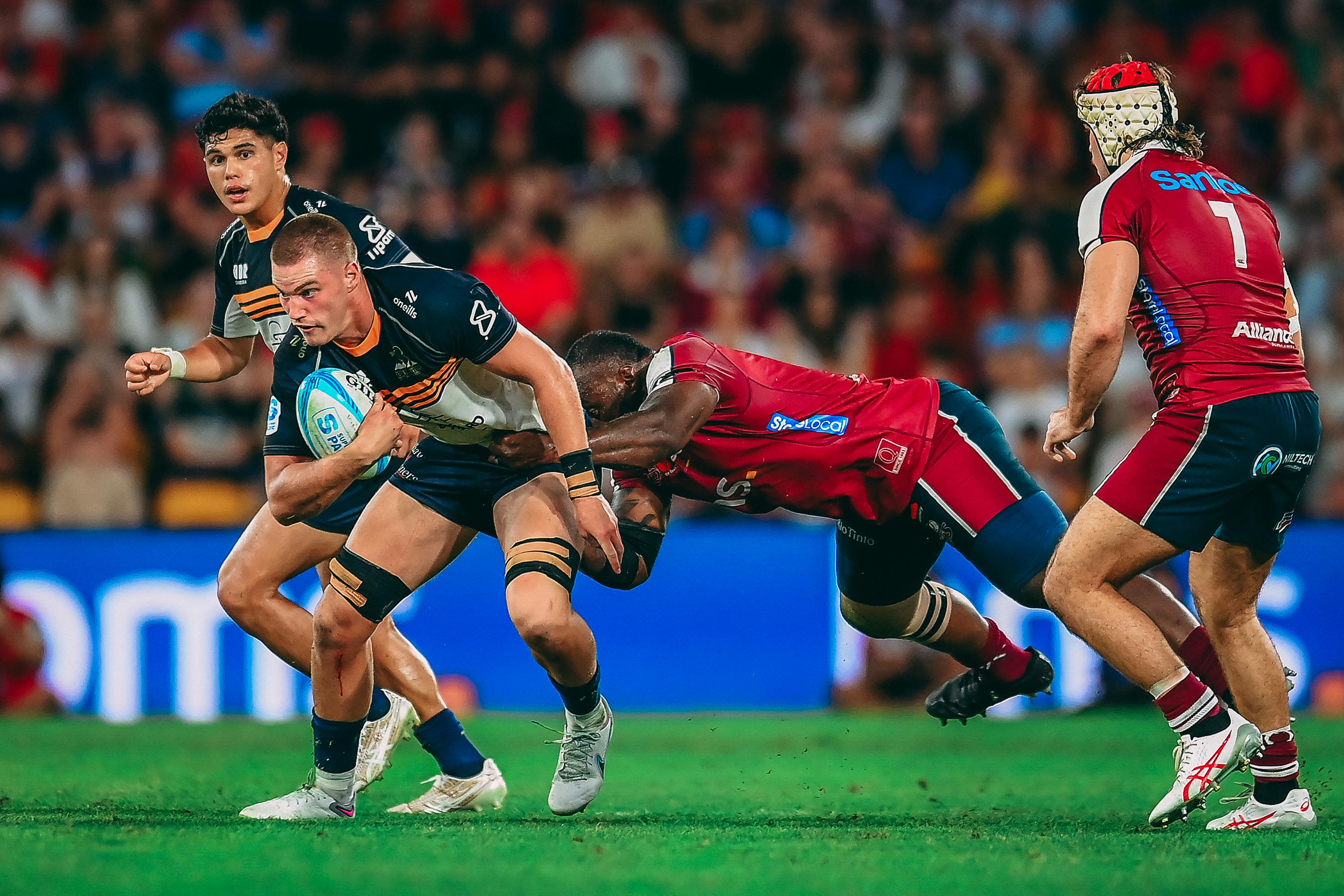 Charlie Cale in action against the Queensland Reds