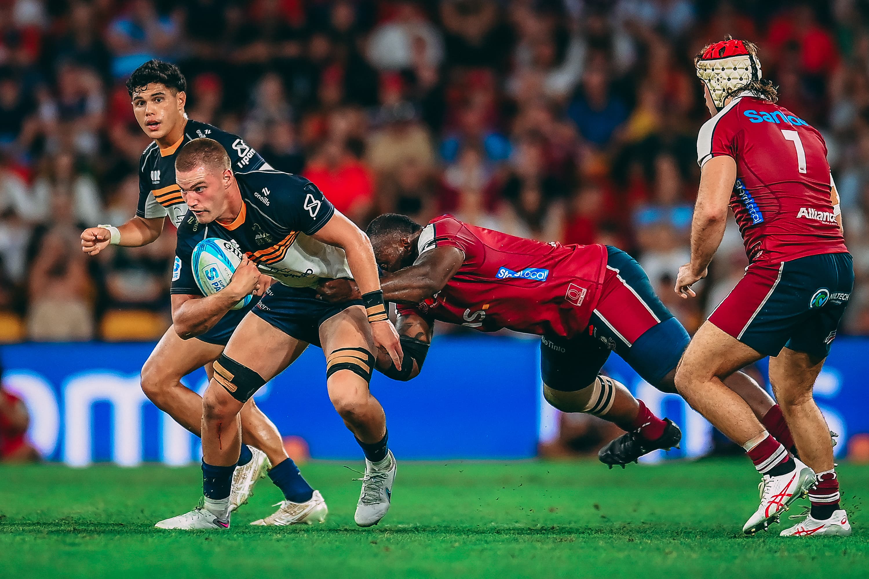 Charlie Cale in action against the Queensland Reds