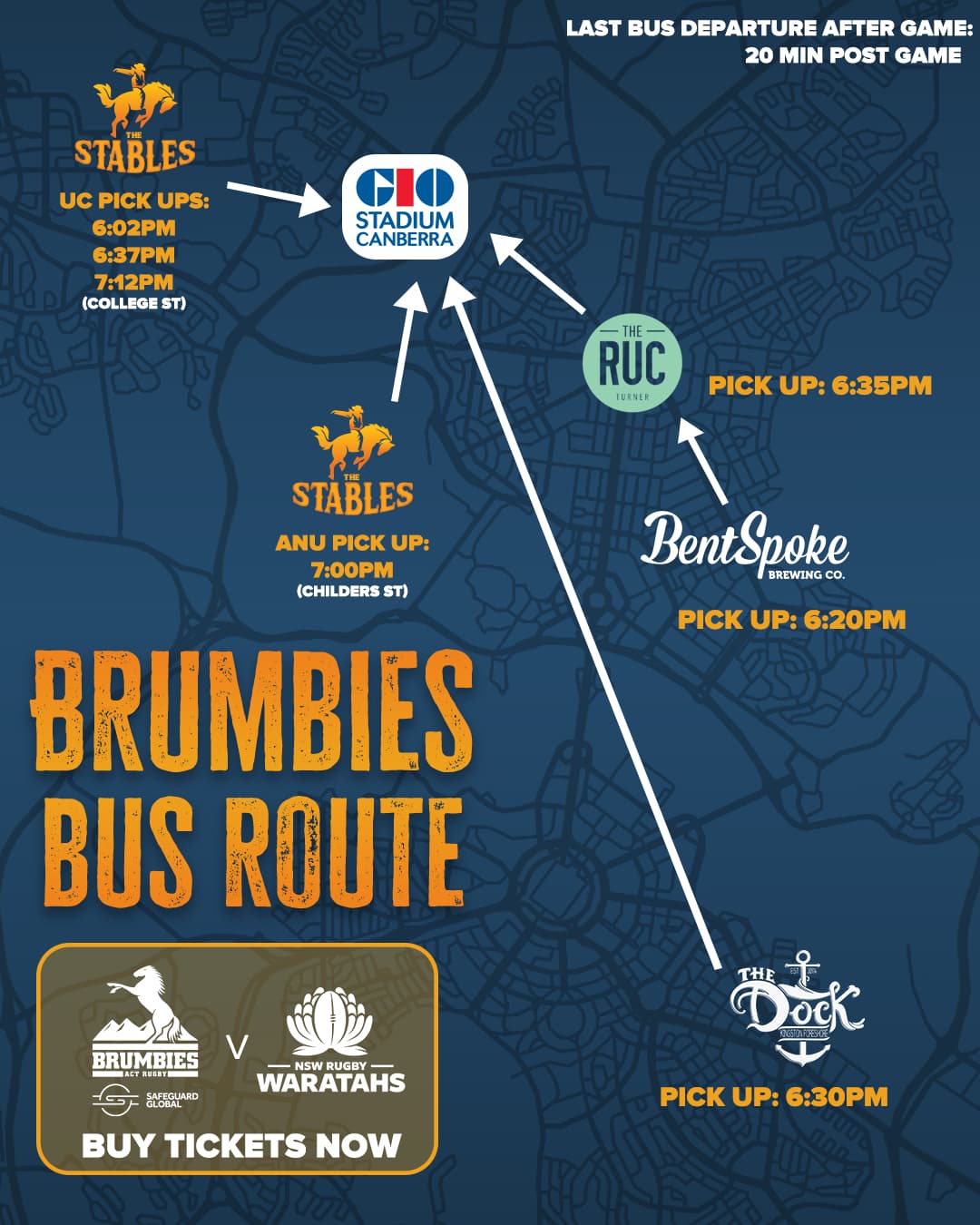 Bus Route: Round 12 vs Waratahs