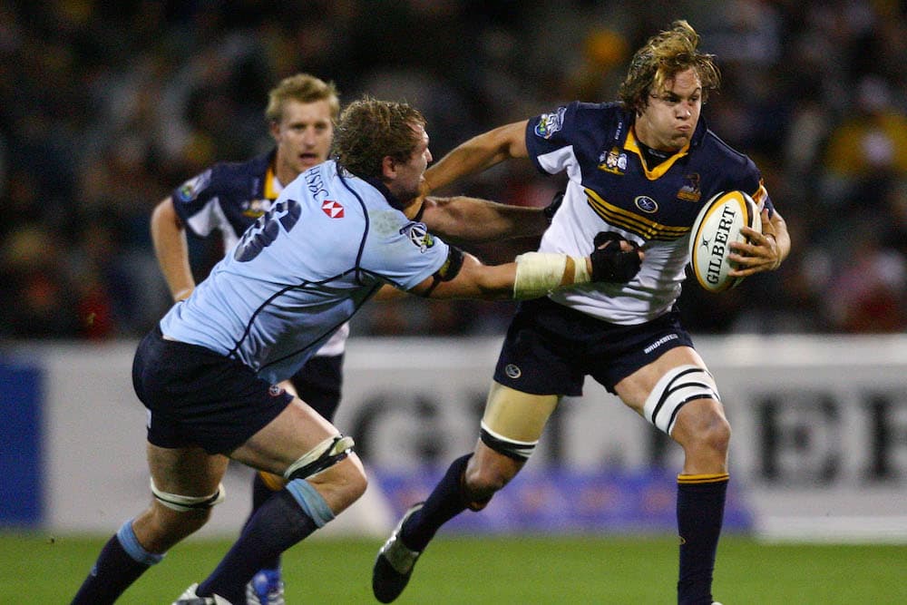 Stephen Hoiles in action for the Brumbies.  