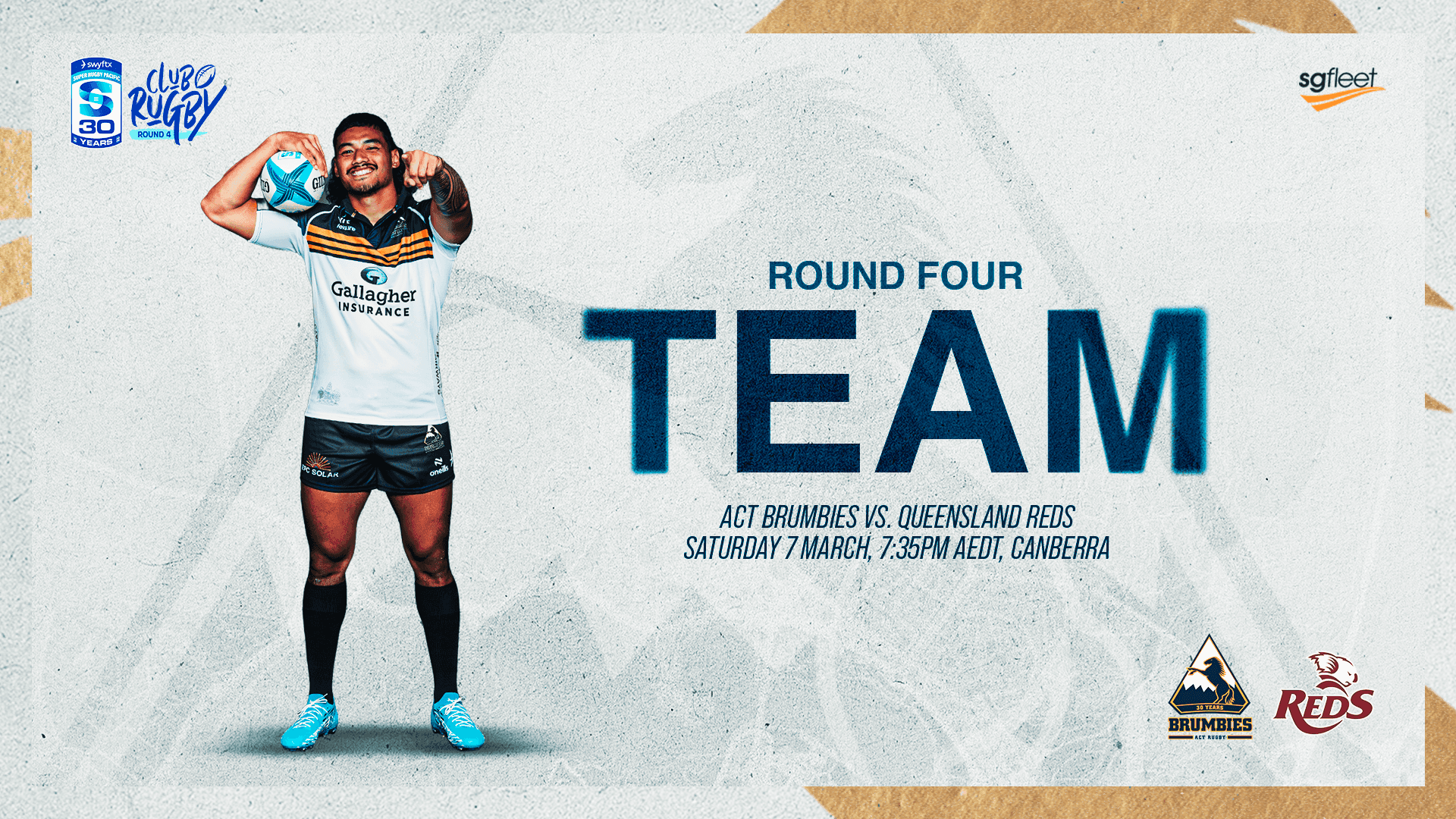 ACT Brumbies team to tackle the Queensland Reds 