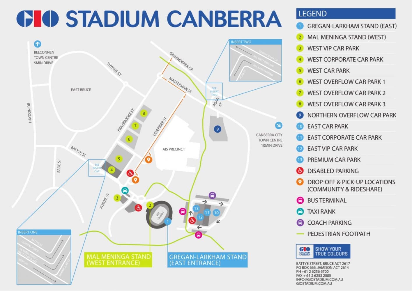 GIO Stadium Parking Map