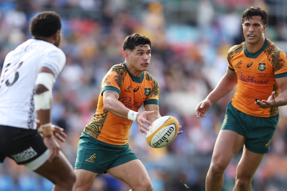 Noah Lolesio has undergone surgery after the Wallabies' win over Fiji. Photo: Getty Images