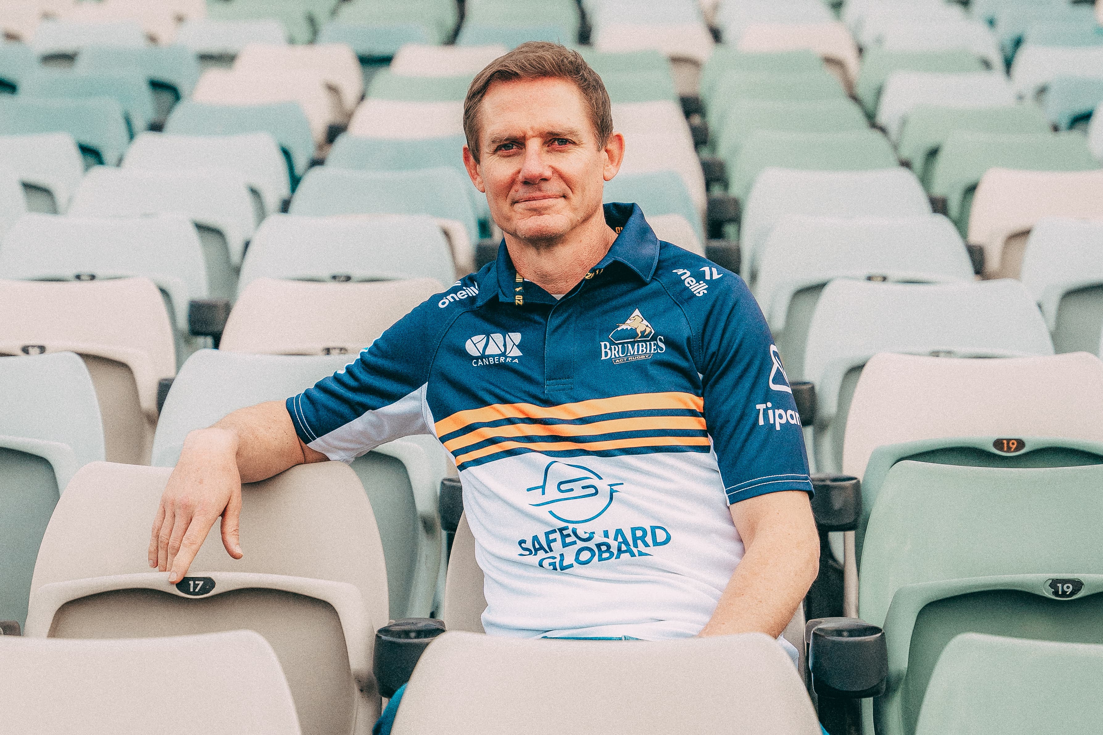 Stephen Larkham sporting the 2024 Heritage Jersey.