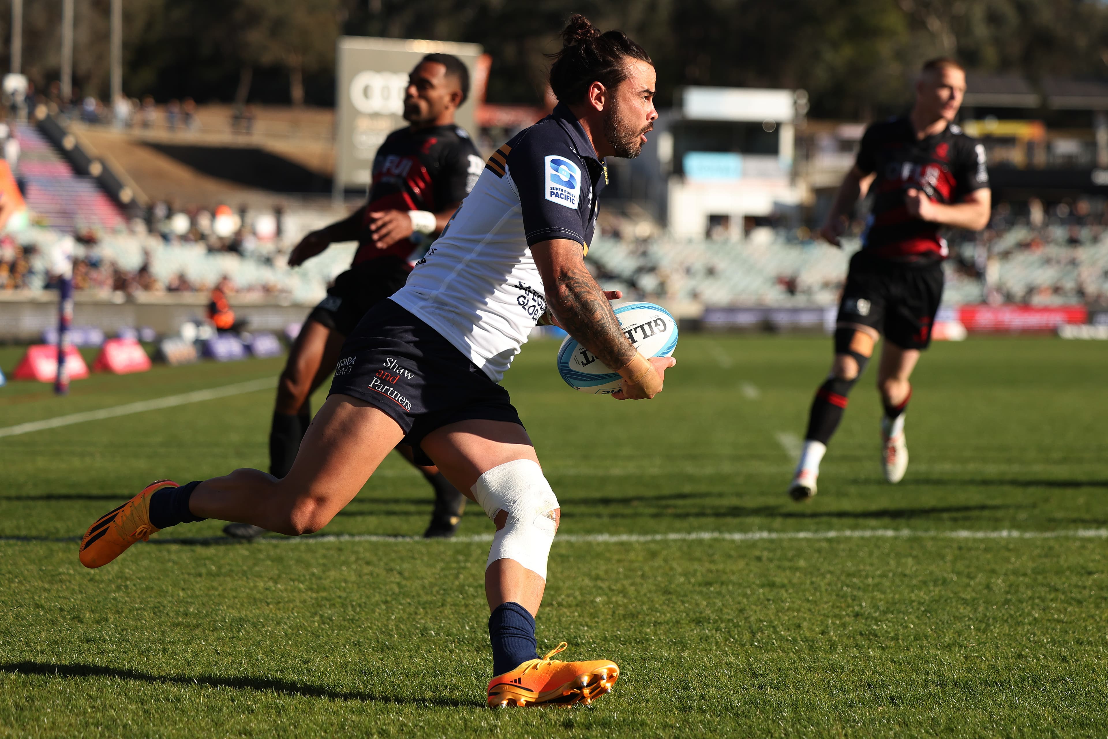 Andy Muirhead during the Brumbies Round 13 match against the Crusaders.