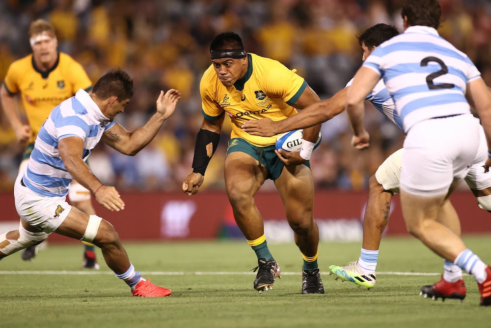 Brumbies skipper Alaalatoa in action last time out for the Wallabies. Photo: Getty