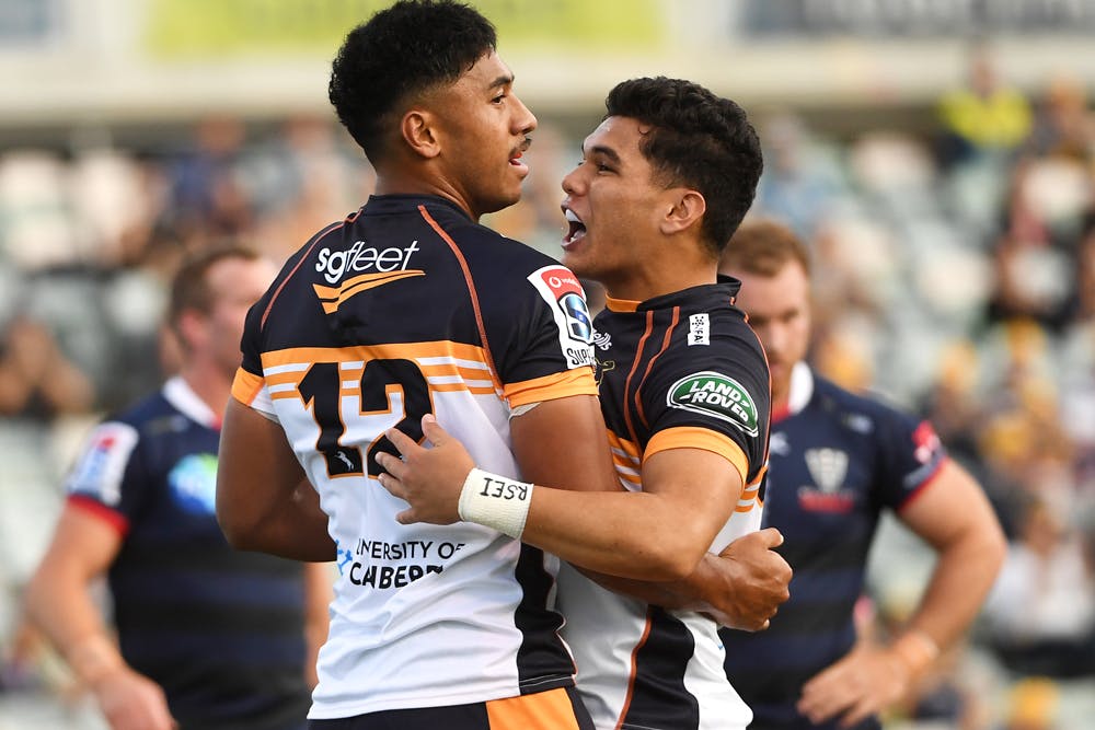 Simone and Lolesio in action for the Brumbies Photo: Getty Images