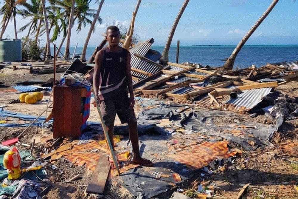 Cyclone Harold has devastated parts of the Pacific Islands, including Vatulele off the main island of Fiji. Photo: GoFundMe