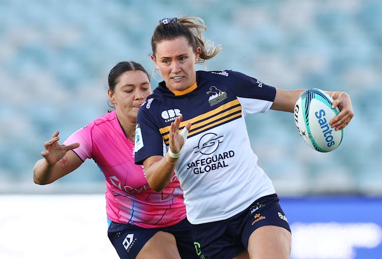 CANBERRA, AUSTRALIA - MARCH 22: Jemima McCalman of the Brumbies in action during the round two Super Rugby Women's match between ACT Brumbies and Melbourne Rebels at GIO Stadium on March 22, 2024 in Canberra, Australia. (Photo by Mark Nolan/Getty Images)